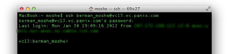 login with ssh on mac