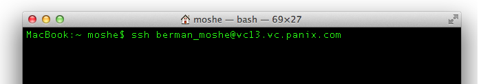 ssh for mac os x command line